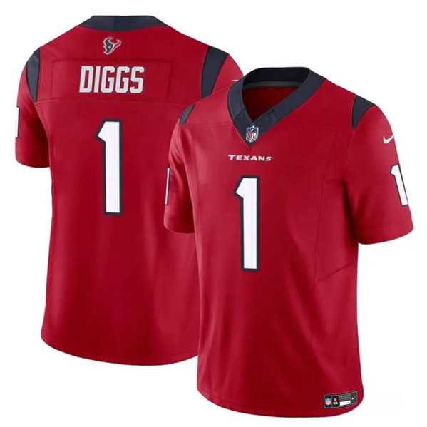 Youth Houston Texans #1 Stefon Diggs Red 2024 F.U.S.E Vapor Untouchable Limited Stitched Jersey Dzhi->youth nfl jersey->Youth Jersey